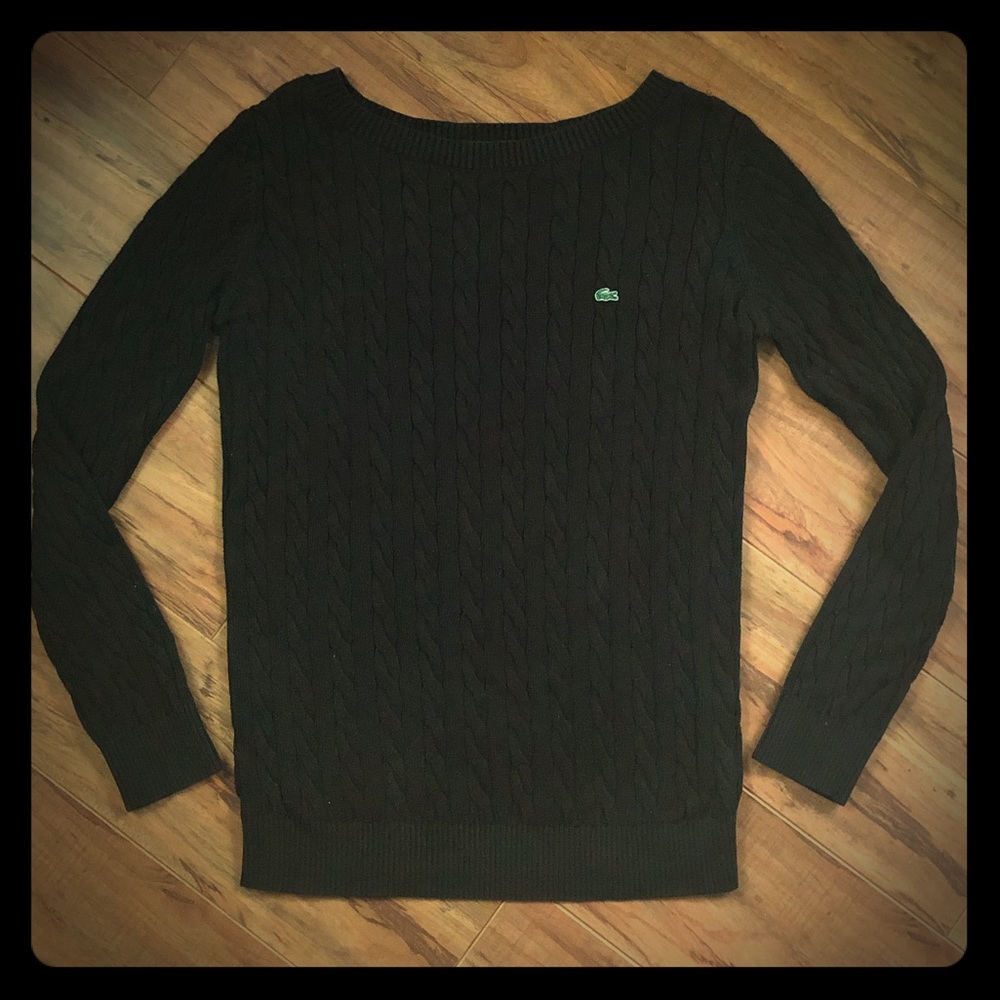 Lacoste Cable Knit Cotton Sweater